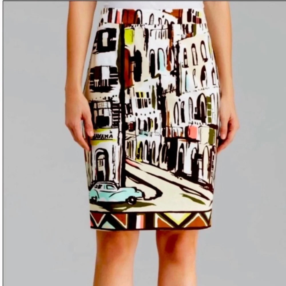 Kate Spade Havana Landscape Pencil Skirt